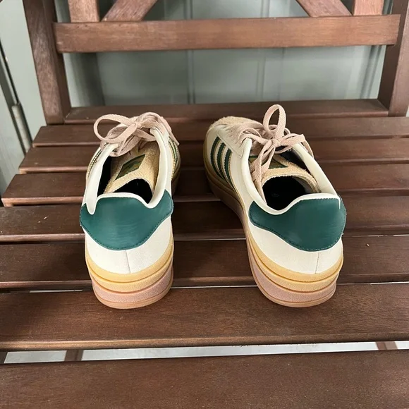 Adidas Cream and Green Casual Sneakers - Picture 4 of 7